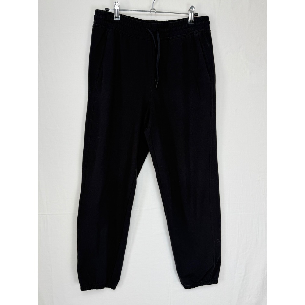Athleta Women Cotton Jogger Pants S Small Black Drawstring French Terry Pockets